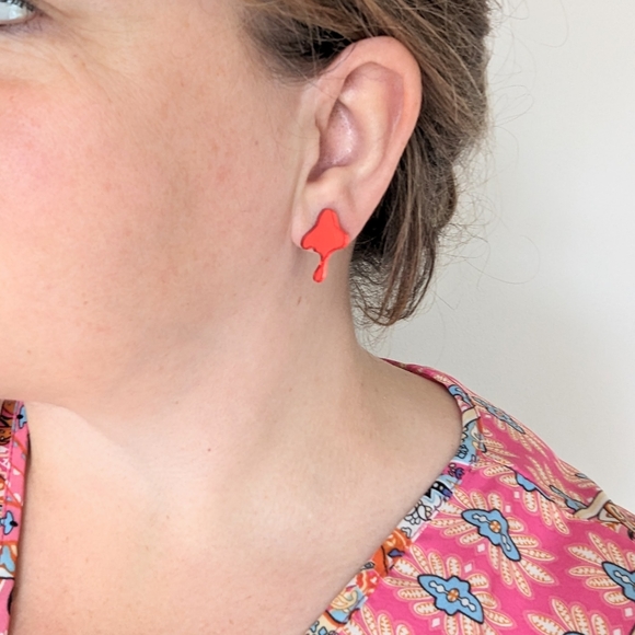 Mirror Drip Studs | Hypoallergenic - Picture 5 of 16